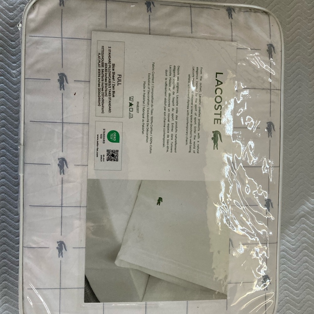 Lacoste White Bedding Sheets FULL